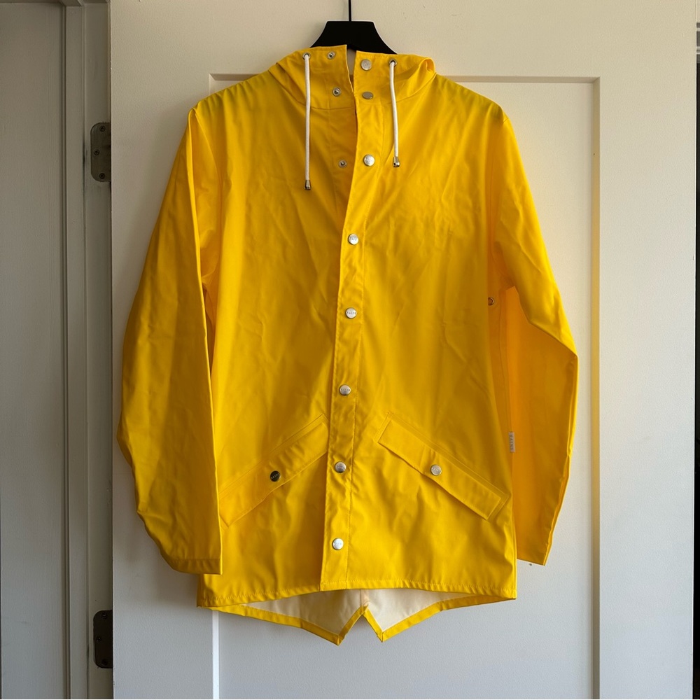 RAINS Rain Jacket Unisex Yellow Size XXS/XS